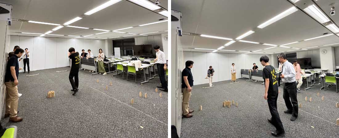 みんなでモルックを楽しんでいる様子
