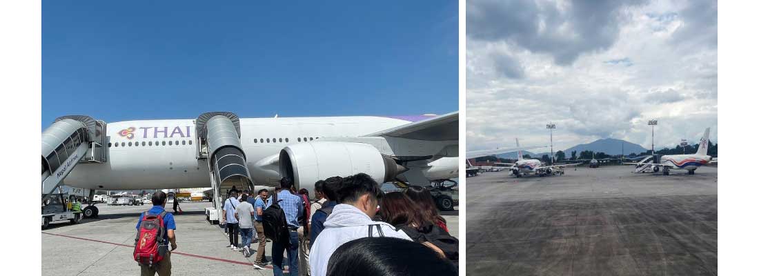 飛行機と空港の様子