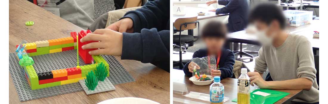 レゴを組み立てている様子