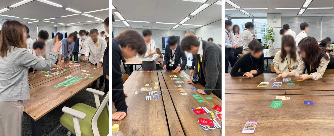 カードゲームに取り組む様子