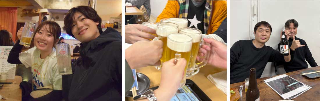 沖縄での乾杯の様子