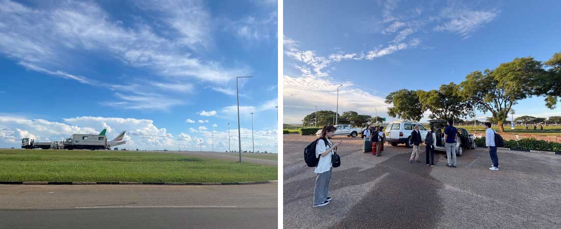 現地の空港の景色の写真