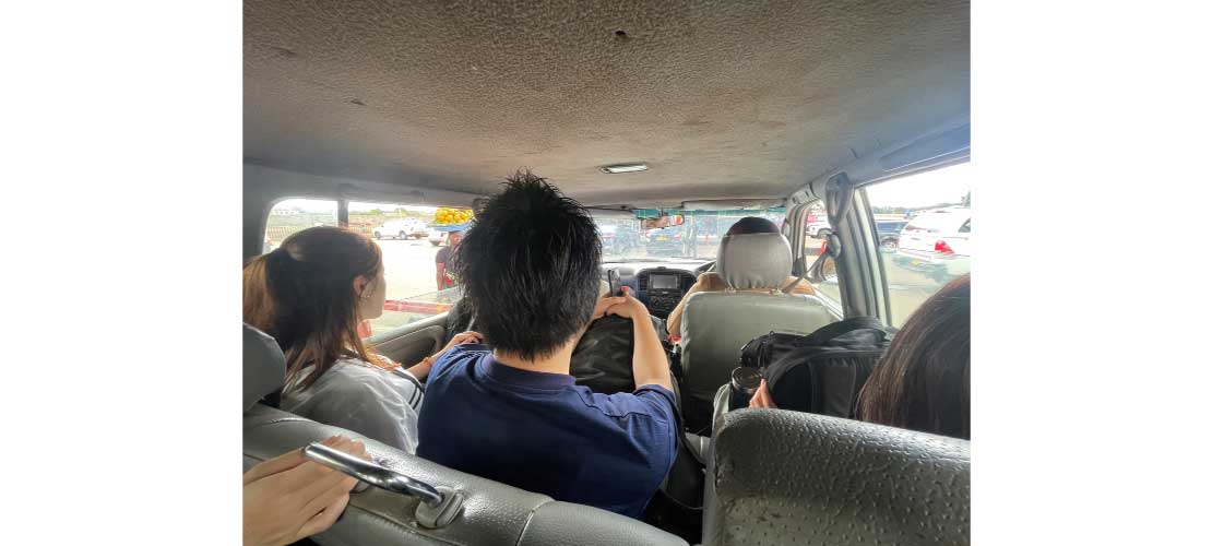 帰りの車の中の写真