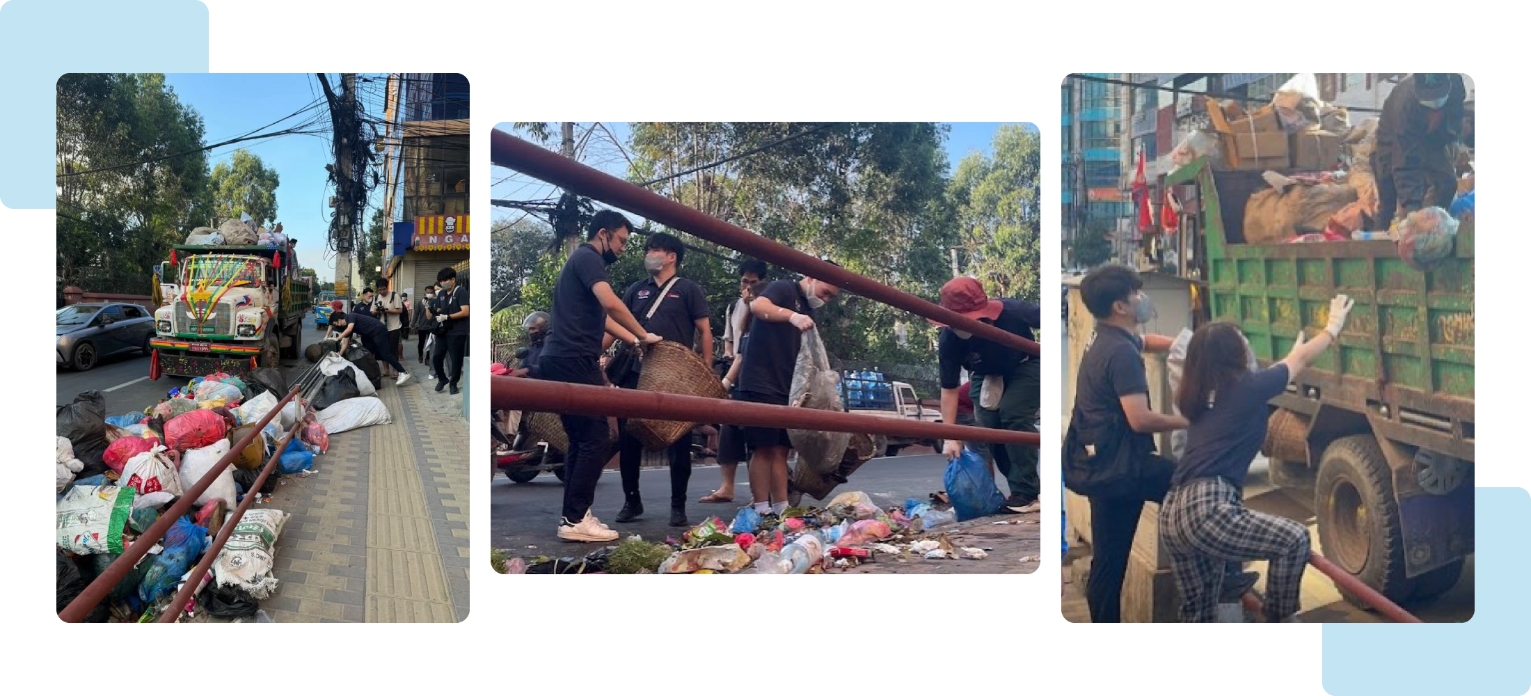 ゴミ回収体験の様子