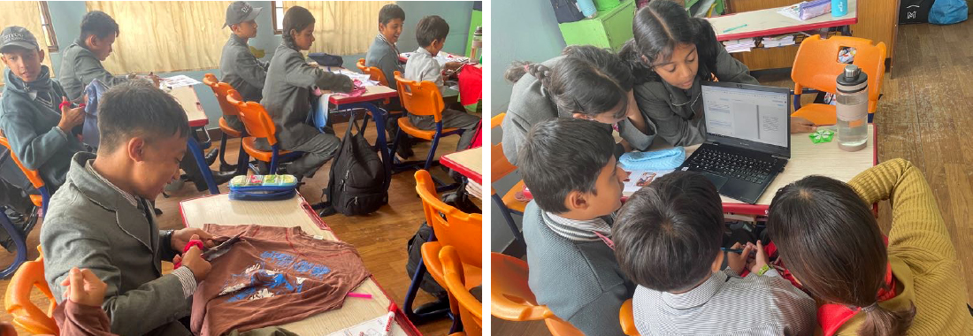 エコバッグ制作の様子