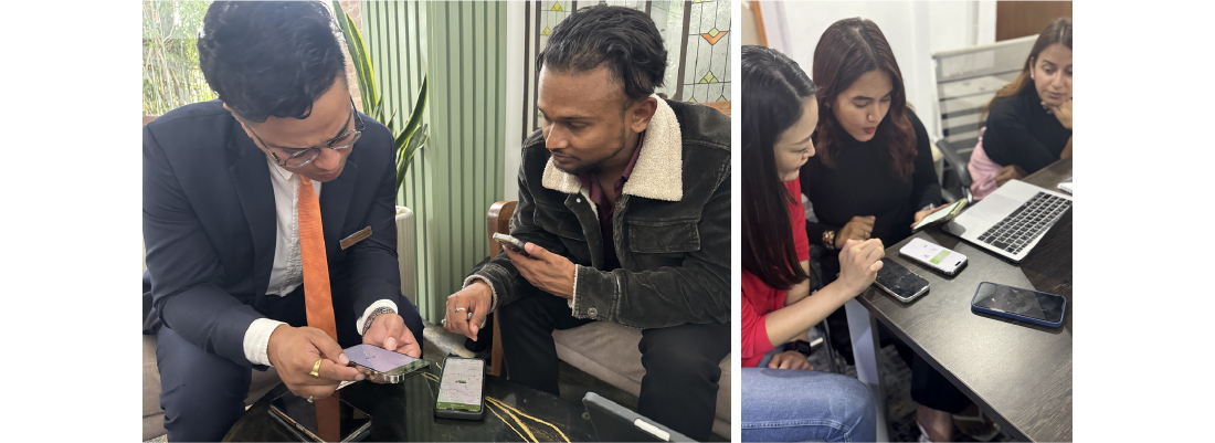 アプリ操作のヒアリングの様子