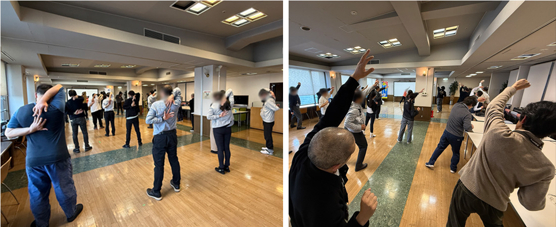 ラジオ体操の様子